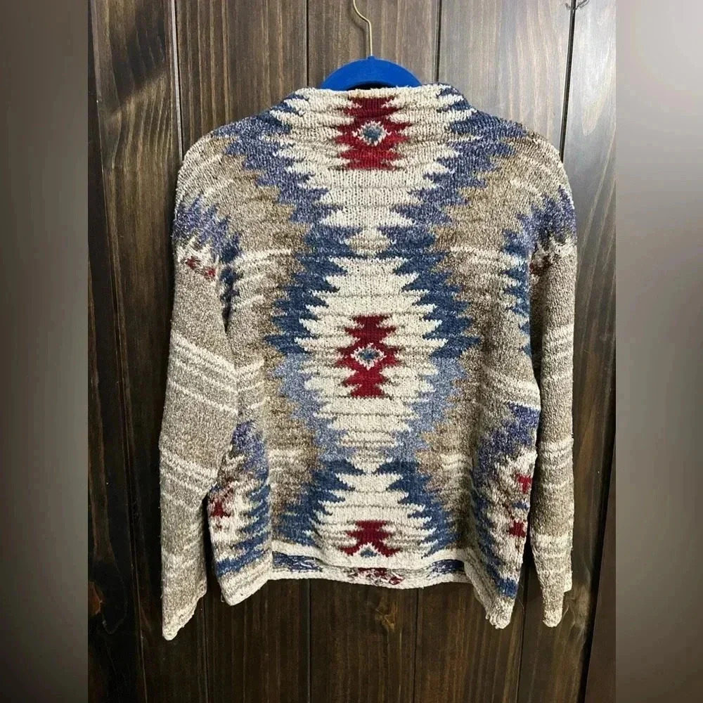 Vintage Hand Knit Coastal Grandma Eclectic Grandpa Cosby Sweater-Size: Medium - Picture 4 of 7